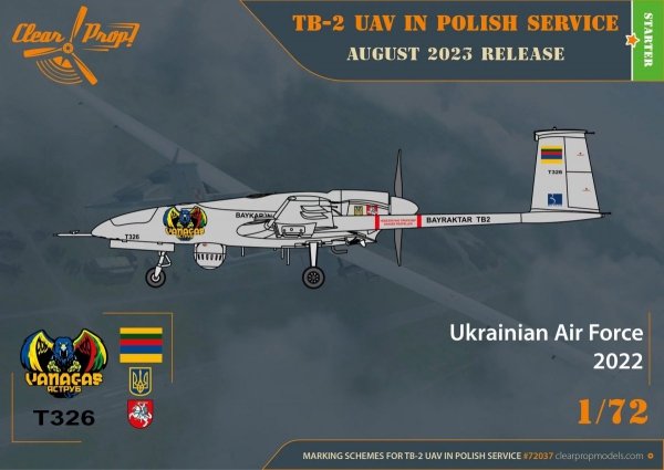 Clear Prop! CP72037 TB.2 UAV in Polish service STARTER KIT 1/72