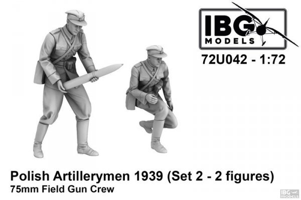 IBG 72U042 Polish Artillerymen - 75mm Field Gun Crew Set 2 (3d printed - 2 figures) 1/72