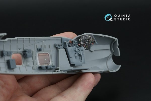 Quinta Studio QD+48616 Fairey Barracuda Pilot's Cockpit 3D-Printed &amp; coloured Interior on decal paper (Trumpeter) (with 3D-printed resin parts) 1/48