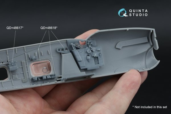 Quinta Studio QD+48616 Fairey Barracuda Pilot's Cockpit 3D-Printed &amp; coloured Interior on decal paper (Trumpeter) (with 3D-printed resin parts) 1/48