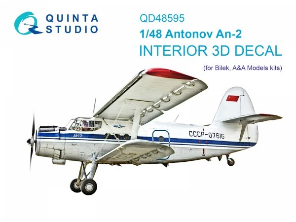 Quinta Studio QD48595 Antonov An-2 Colt 3D-Printed &amp; coloured Interior on decal paper (Bilek) 1/48