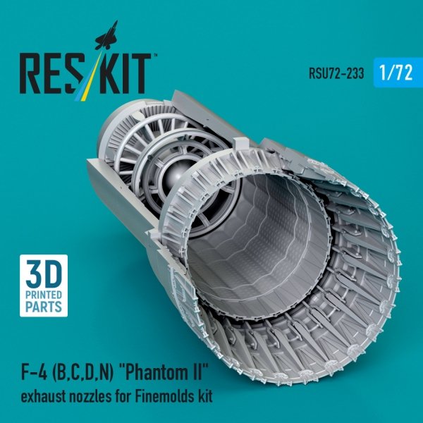 RESKIT RSU72-0233 F-4 (B, C, D, N) &quot;Phantom II&quot; exhaust nozzles for Finemolds kit (3D Printed) 1/72