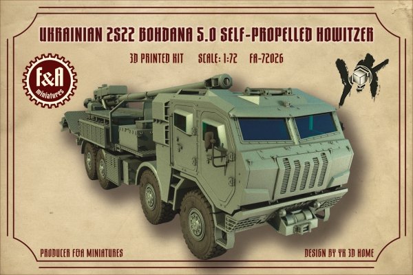 F&amp;A Miniatures FA-72026 2S22 Bohdana 5.0 1/72