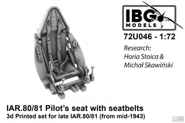 IBG 72U046 Pilot's Seat with Seatbelts for I.A.R. 80/81 (Late, armored, used from mid 1943)