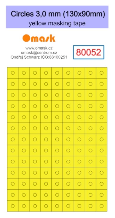 Omask 80052 Circles 3,0 mm (130x90mm) yellow masking tape