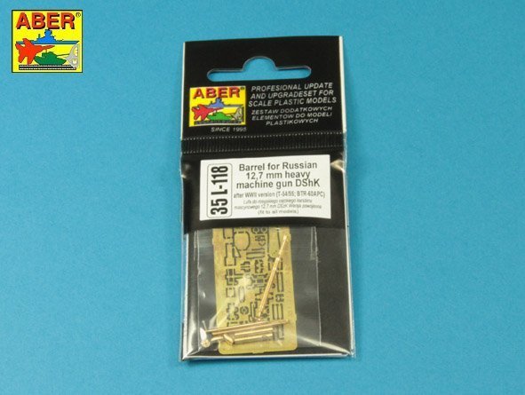 Aber 35L-118 Barrel for Russian 12,7mm heavy machine gun DShK, after WWII version (T-54/55; BTR-60APC) (1:35)