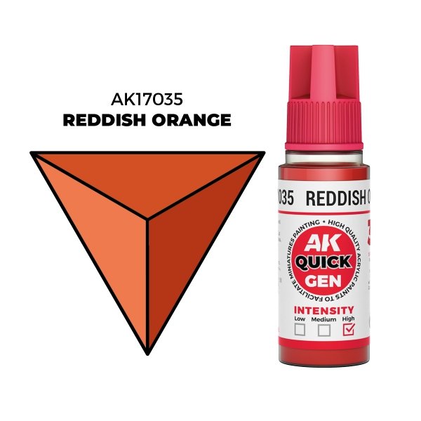 AK Interactive AK17035 REDDISH ORANGE – QUICK GEN COLOR 18ml
