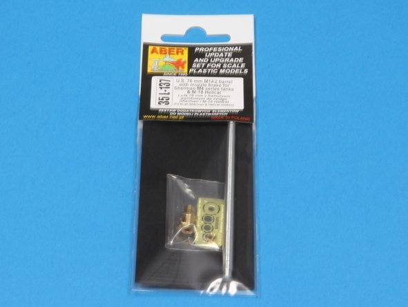 Aber 35L-137 U.S 76 mm M1A2 barrel with muzzle brake for Sherman M4 &amp; M-18 Hellcat (1:35)	