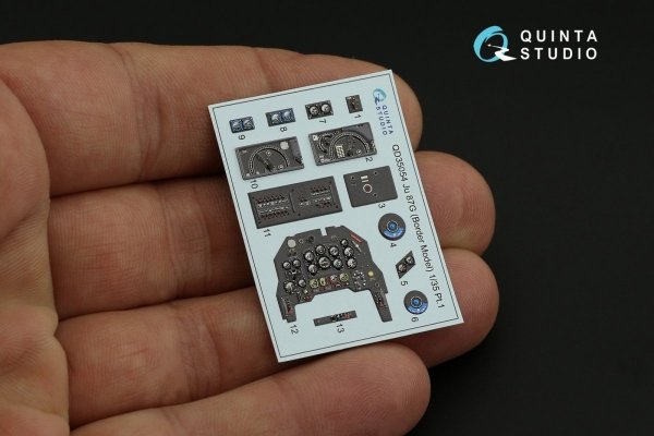 Quinta Studio QD35054 Ju 87G 3D-Printed &amp; coloured Interior on decal paper ( Border Model ) 1/35