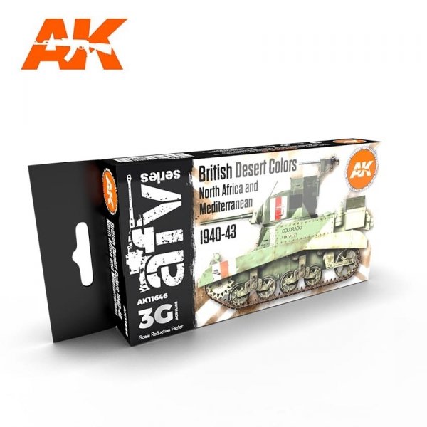 AK Interactive AK11646 3G BRITISH DESERT COLORS NORTH AFRICA AND MEDITERRANEAN 1940-1943  6x17ml