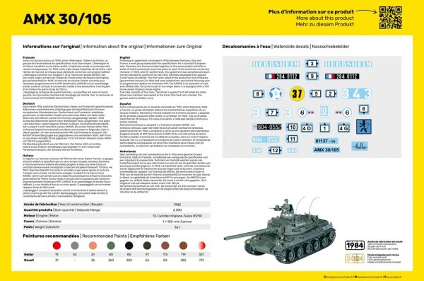 Heller 57137 Starter Kit - AMX 30/105 1/35
