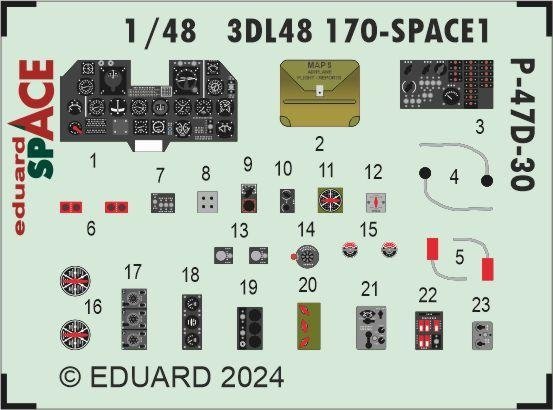 Eduard 3DL48170 P-47D-30 SPACE MINIART 1/48