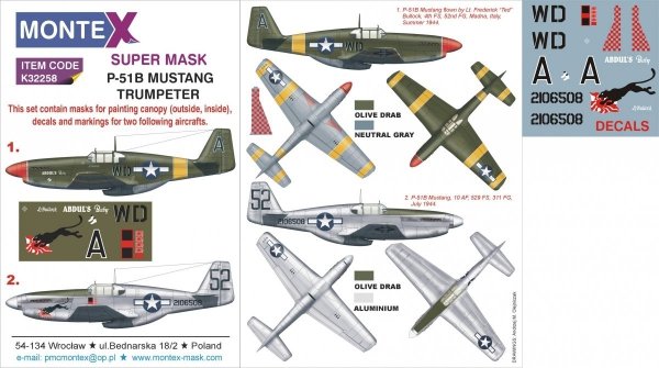 Montex K32258 P-51B MUSTANG 1/32