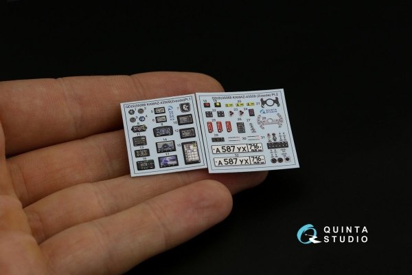 Quinta Studio QDS-35068 KAMAZ-43509 3D-Printed &amp; coloured Interior on decal paper (Zvezda) (Small version) 1/35