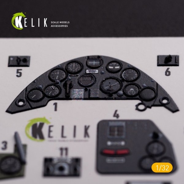 KELIK K32018 OS2U Kingfisher - Interior 3D Decal for Kitty Hawk/Zimi models kit 1/32