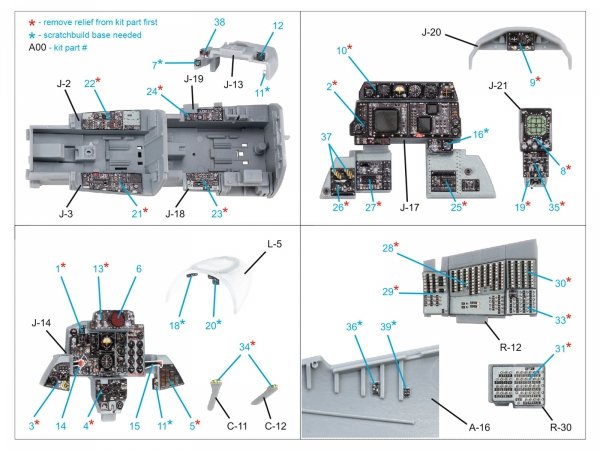 Quinta Studio QDS-48449 F-4G late 3D-Printed &amp; coloured Interior on decal paper (Zoukei Mura SWS) (Small version) 1/48