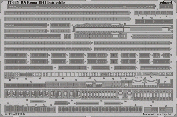 Eduard 17035 RN Roma 1943 battleship TRUMPETER 1/700