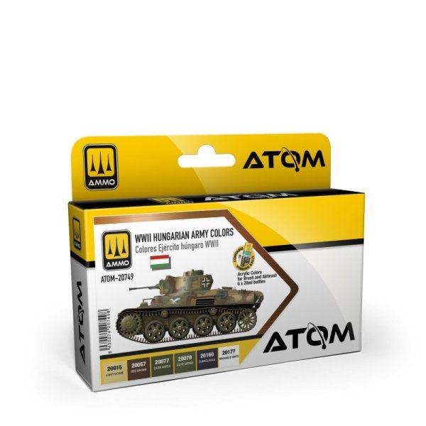 AMMO by Mig Jimenez 20749 ATOM WWII Hungarian Army Colors Set 6x20ml