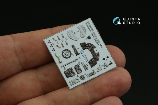 Quinta Studio QD48391 Macchi C.205 Veltro 3D-Printed &amp; coloured Interior on decal paper (Hasegawa/Italeri) 1/48