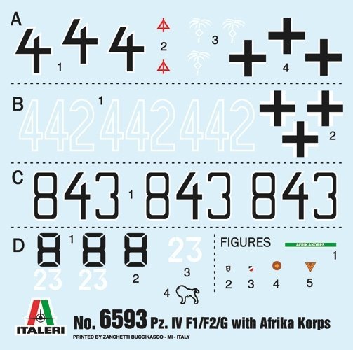 Italeri 6593 Pz.Kpfw.IV F1/F2/G With Afrika Korps Infantry 1/35