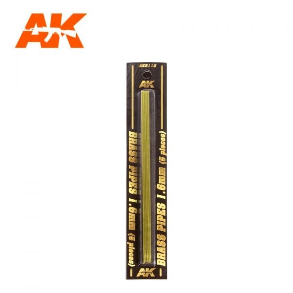 AK Interactive AK9115 BRASS PIPES 1.6MM Ø. 5 UNITS