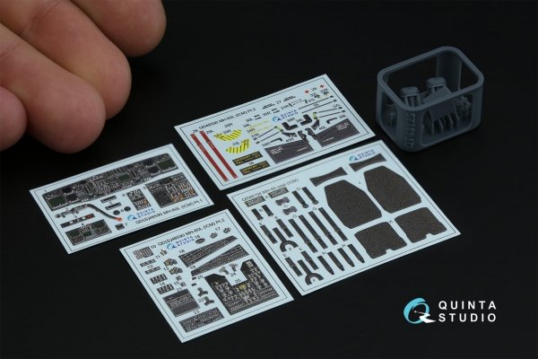 Quinta Studio QD+48590 MH-60L Blackhawk 3D-Printed &amp; coloured Interior on decal paper (ICM) (with 3D-printed resin parts) 1/48
