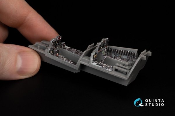 Quinta Studio QD48387 F-4E early with slatted wing 3D-Printed &amp; coloured Interior on decal paper (Meng) 1/48