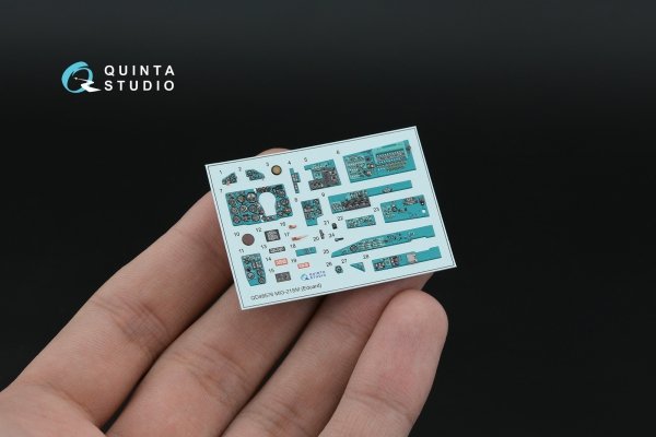 Quinta Studio QD+48576 MiG-21SM Fishbed-J 3D-Printed &amp; coloured Interior on decal paper (Eduard) (with 3D-printed resin parts) 1/48