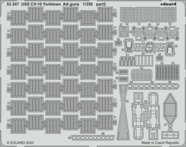 Eduard 53247 USS CV-10 Yorktown AA guns 1/350 TRUMPETER