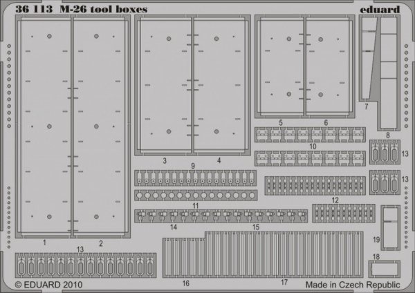 Eduard 36113 M-26 tool boxes 1/35 Hobby boss