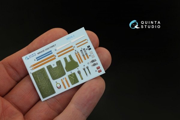 Quinta Studio QD32011 Mirage 2000B 3D-Printed &amp; coloured Interior on decal paper (for Kitty Hawk kit) 1/32