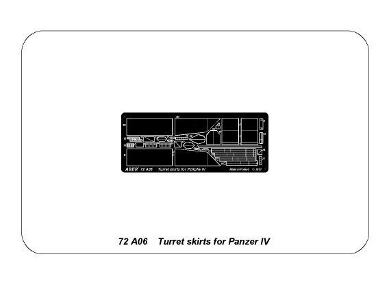 Aber 72A06 Osłony wieży do PzKpfw IV / Turret skirts for PzKpfw IV 1/72