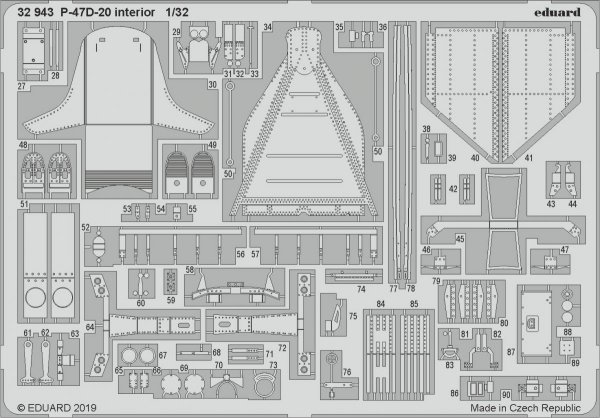 Eduard 32943 P-47D-20 interior 1/32 TRUMPETER