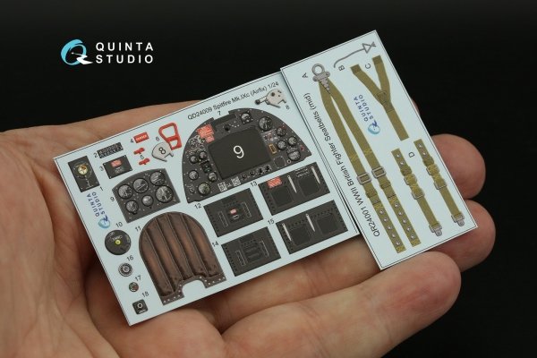 Quinta Studio QD24009 Spitfire Mk.IXc 3D-Printed &amp; coloured Interior on decal paper (Airfix) 1/24
