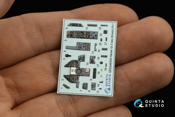 Quinta Studio QDS-48304 Harrier Gr.3 late 3D-Printed &amp; coloured Interior on decal paper (Kinetic) (Small version) 1/48