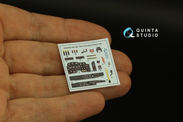 Quinta Studio QD48300 Me 262 HGIII 3D-Printed coloured Interior on decal paper (Amusing Hobby) 1/48