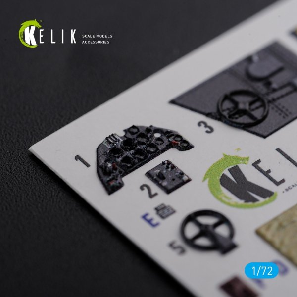 KELIK K72123 BF109-F2/F4 interior 3D decals for Fine Molds kit 1/72