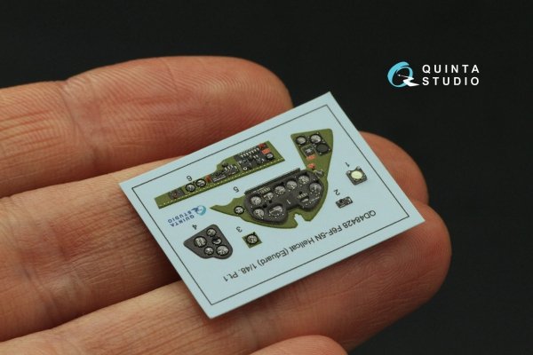 Quinta Studio QD48428 F6F-5N Hellcat 3D-Printed coloured Interior on decal paper (Eduard) 1/48