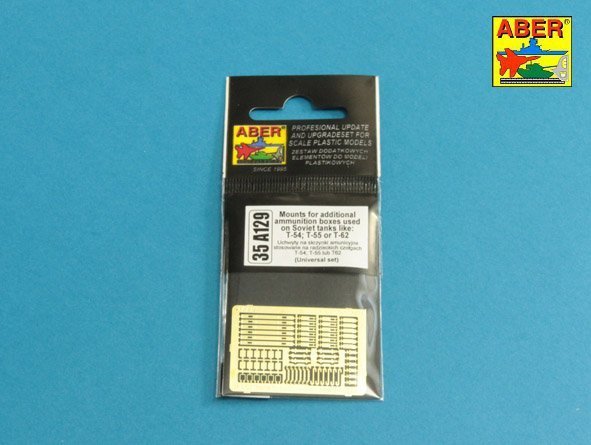 Aber 35A129 Mounts for additional ammunition boxes used on Soviet tanka like: T-54; T-55 or T-62 (1:35)