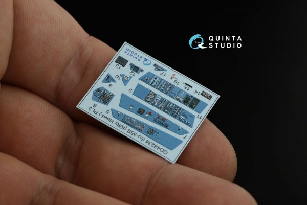 Quinta Studio QD48234 Su-35S 3D-Printed &amp; coloured Interior on decal paper (KittyHawk) 1/48