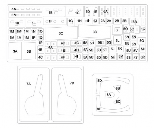 Omask 17004 P-47D / P-47M masks for panels (for Tamiya) 1/72