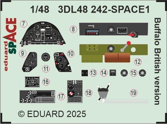Eduard 3DL48242 Buffalo British version SPACE TAMIYA 1/48