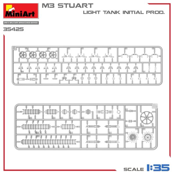 MiniArt 35425 M3 STUART LIGHT TANK, INITIAL PROD 1/35