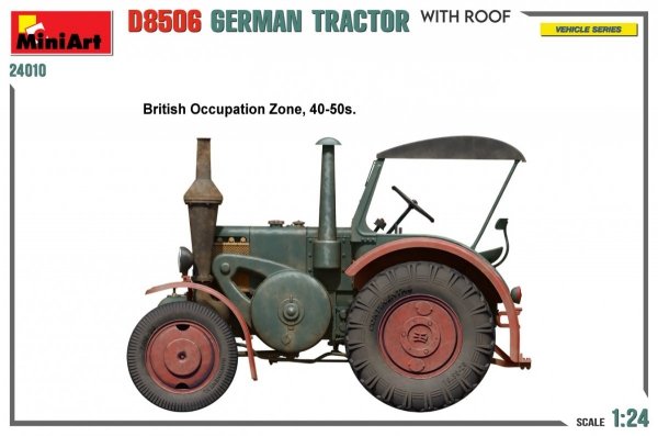 MiniArt 24010 GERMAN TRACTOR D8506 WITH ROOF 1/24