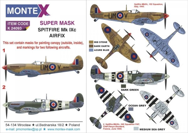 Montex K24093 SPITFIRE IXc for AIRFIX 1/24