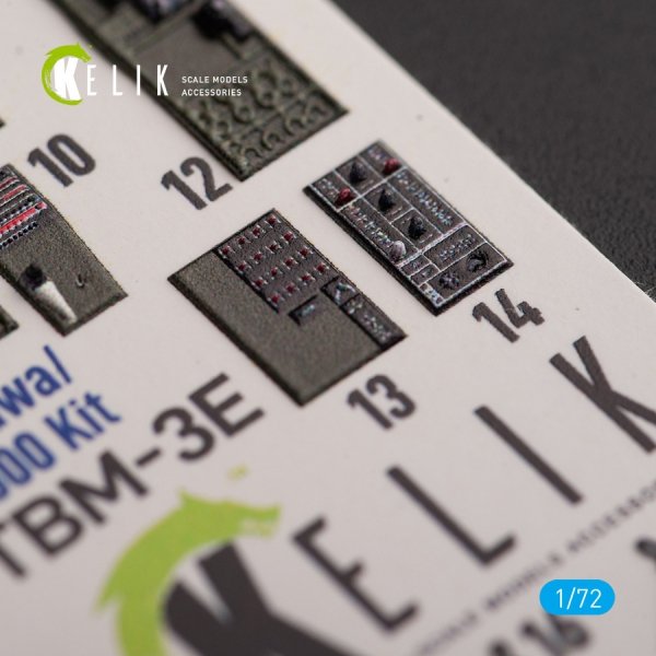 KELIK K72156 TBM-3E - interior 3D decals for Hobby 2000/Hasegawa kit 1/72