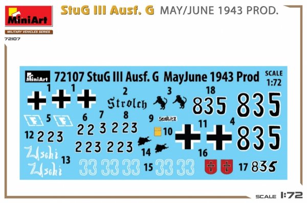 MiniArt 72107 StuG III Ausf. G MAY/JUNE 1943 PROD. 1/72