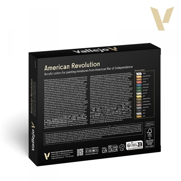 Vallejo 70259 American Revolution ( Painting Guide ) - Figure Colors Series - Model Color Set 16x18ml