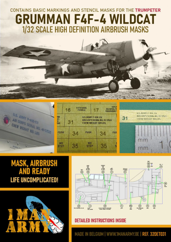 1 Man Army 32DET031 F4F-4 WILDCAT (for Trumpeter) 1/32