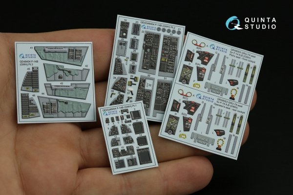 Quinta Studio QD48404 F-14B 3D-Printed &amp; coloured Interior on decal paper (GWH) 1/48